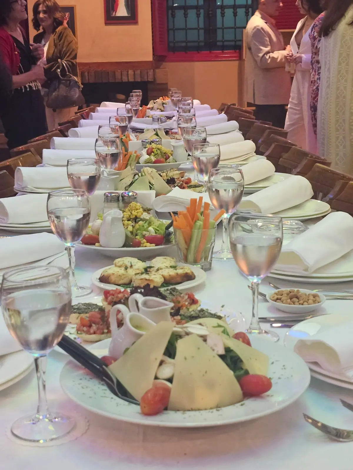 Long banquet table set for a private event