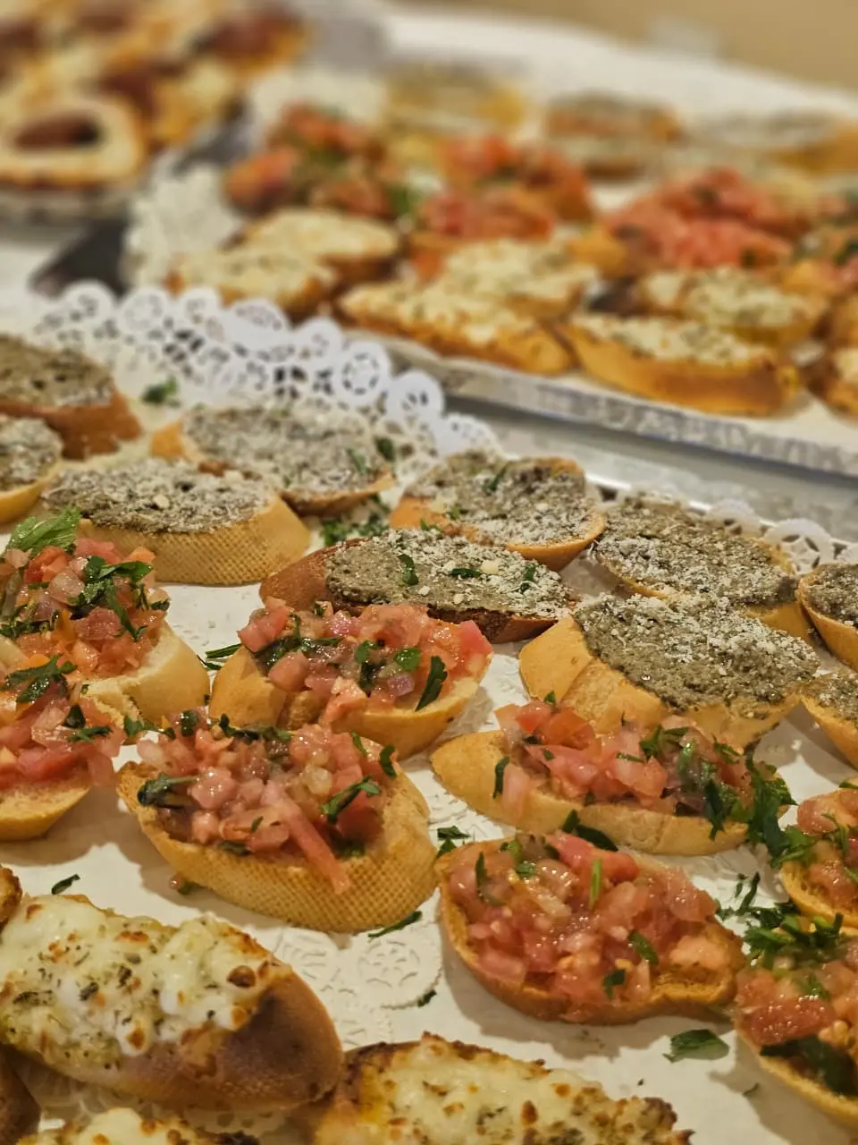 Assorted bruschetta and Italian appetizers