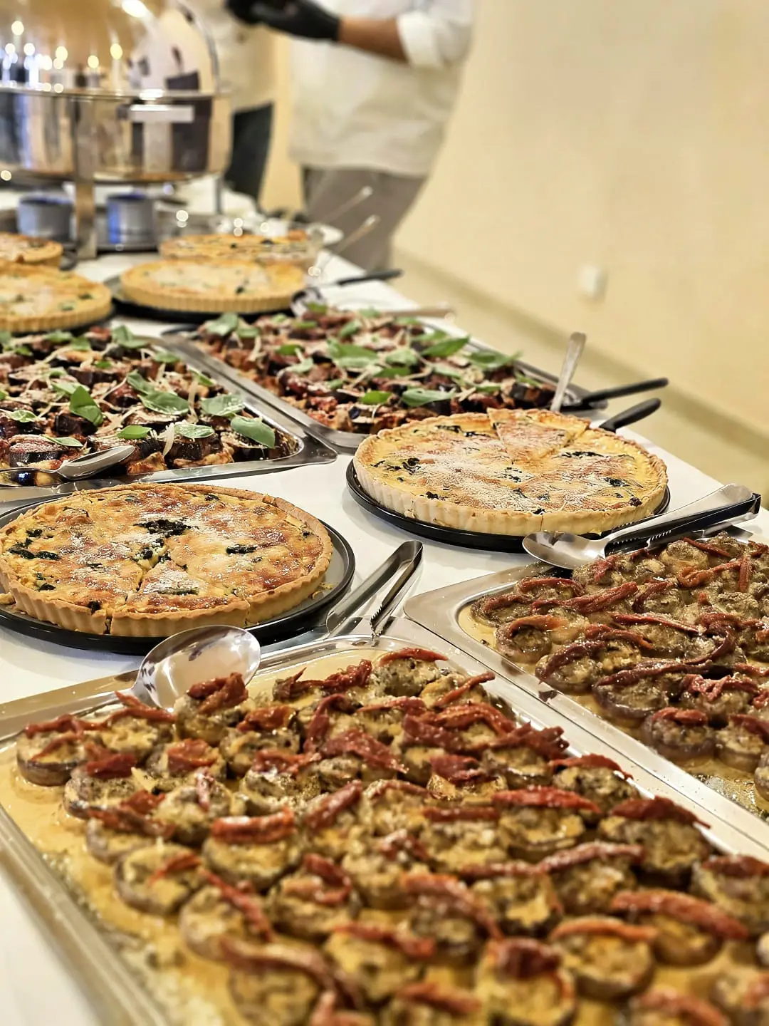Buffet with a large selection of Olivo pizzas